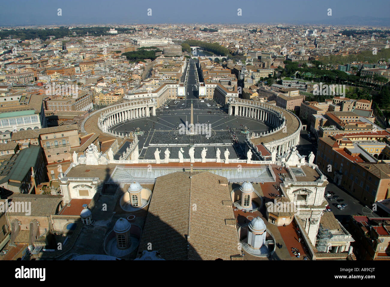 View of Rome, Peter's Square from the cupola of the Dome of St.Peter ...