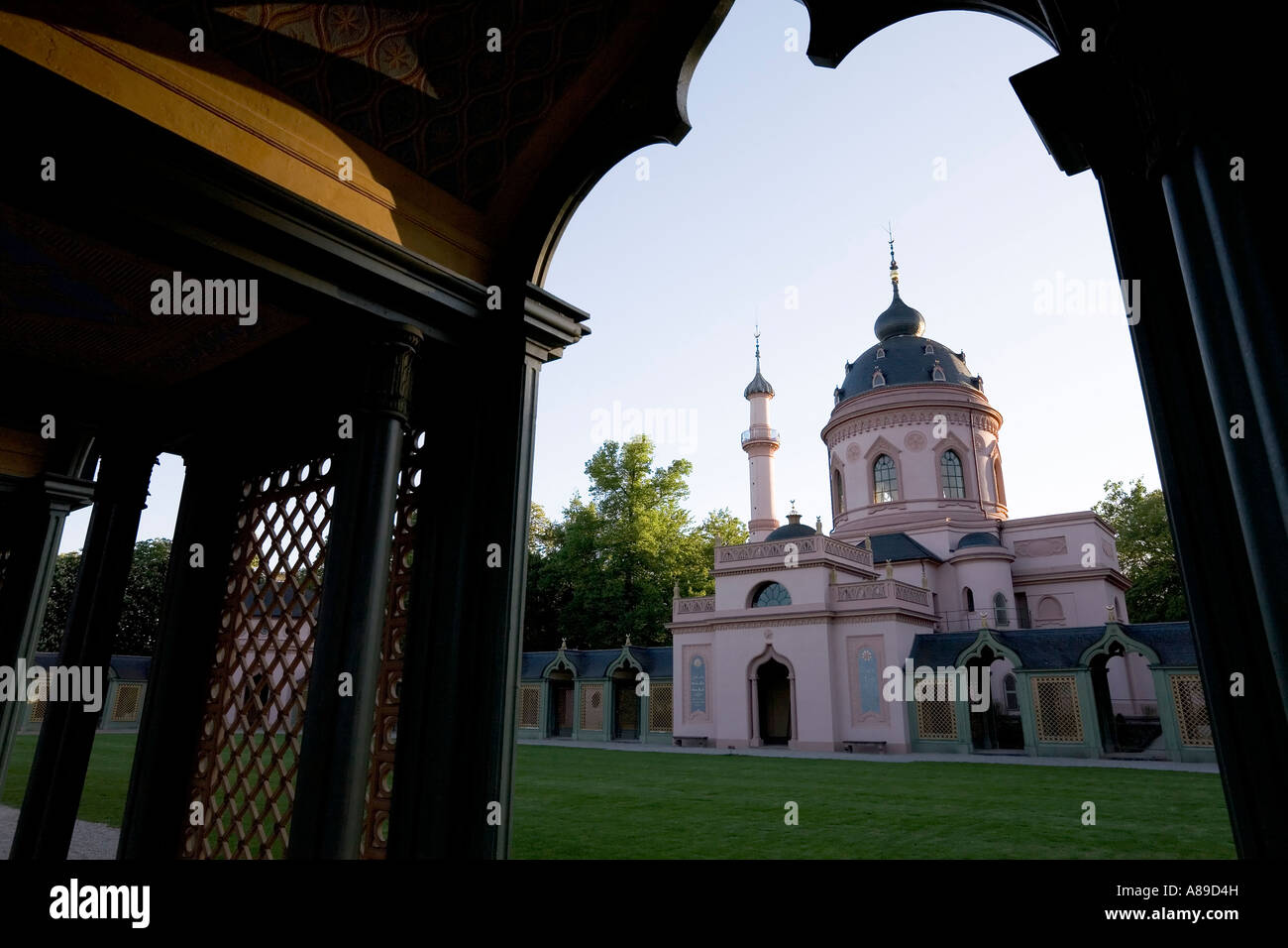 Turkish mosque, castle grounds Schwetzingen, Baden-Wuerttemberg, Germany Stock Photo