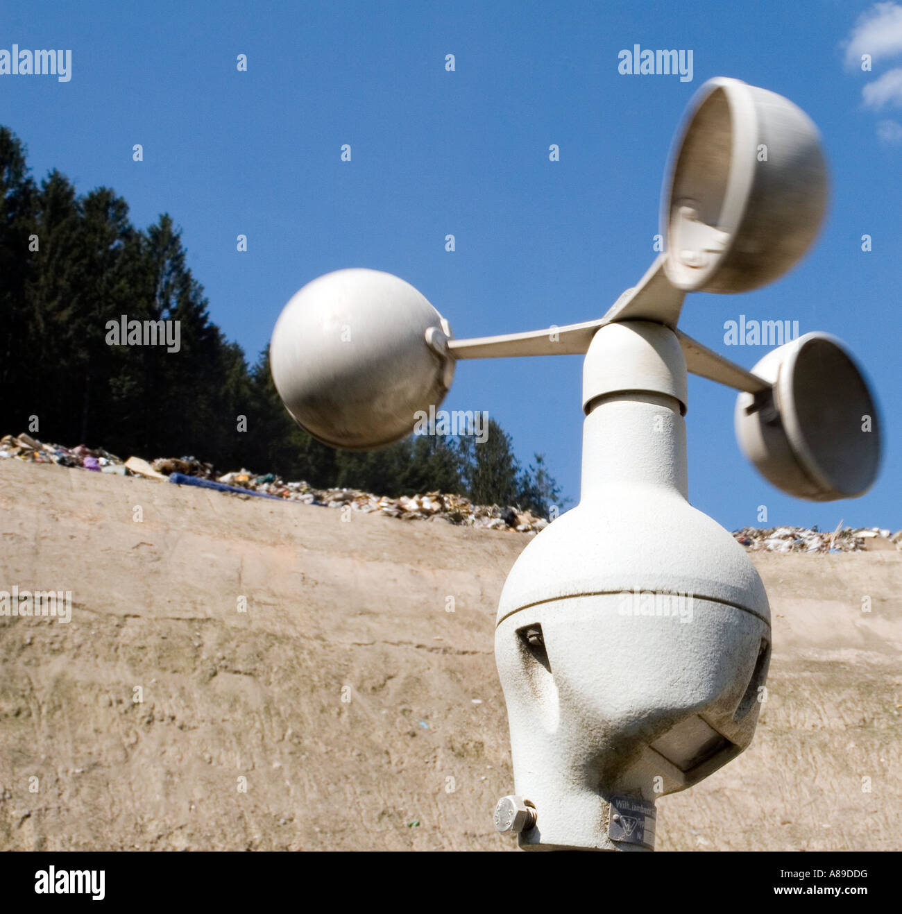 Wind scaling at disposal site Riederberg, Woergl, Tyrole, Austria Stock Photo