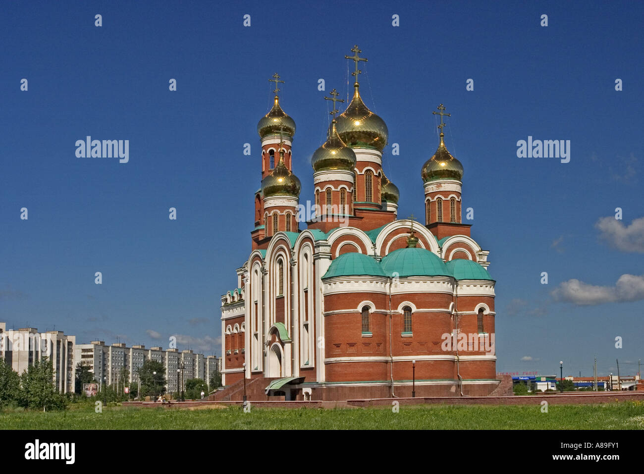 Christian Birth Church in Omsk, Omsk at the Rivers of Irtisch and Omka, Omsk, Sibiria, Russia, GUS, Europe, Stock Photo