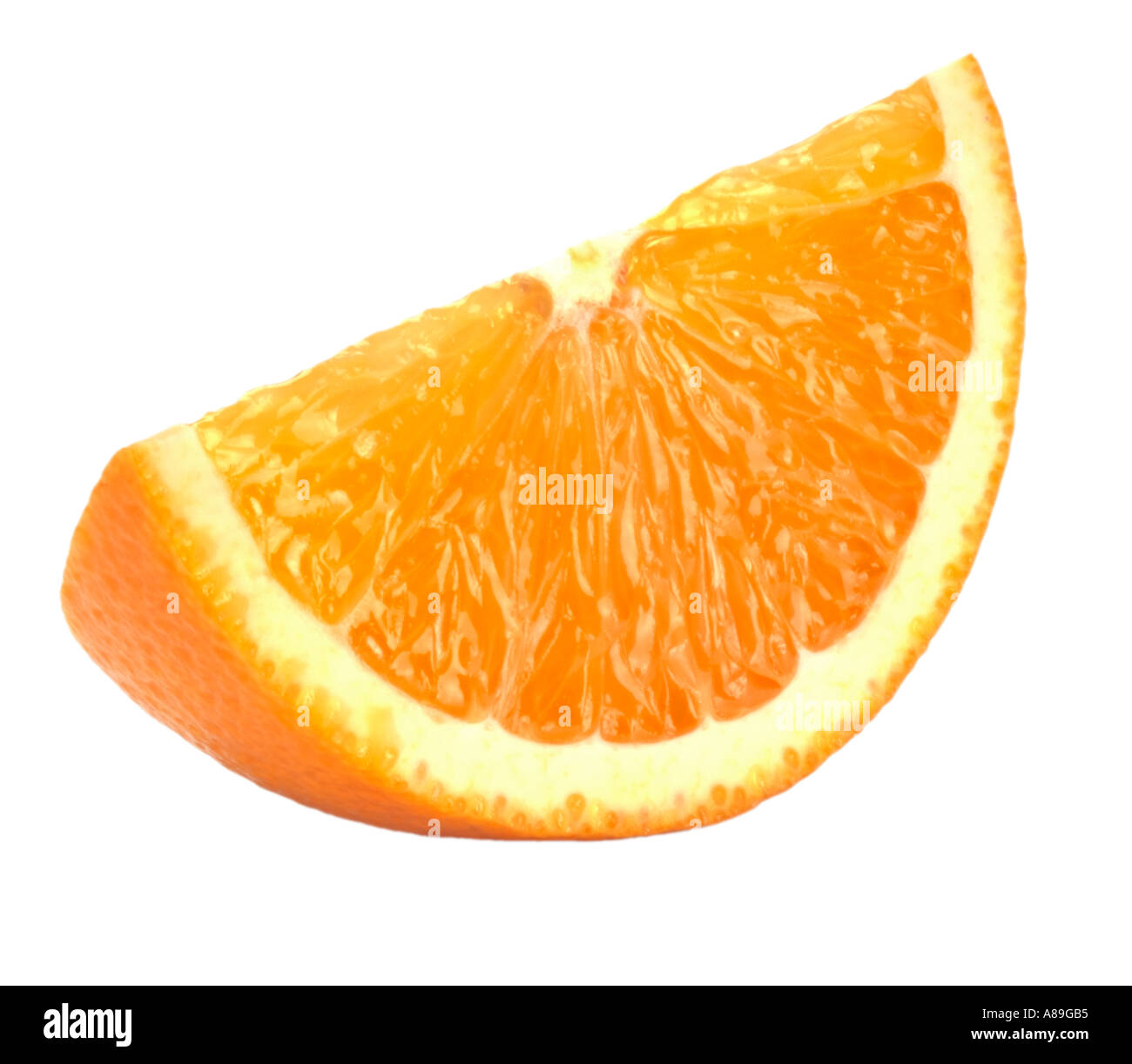 ORANGE SEGMENT ON WHITE Stock Photo Alamy