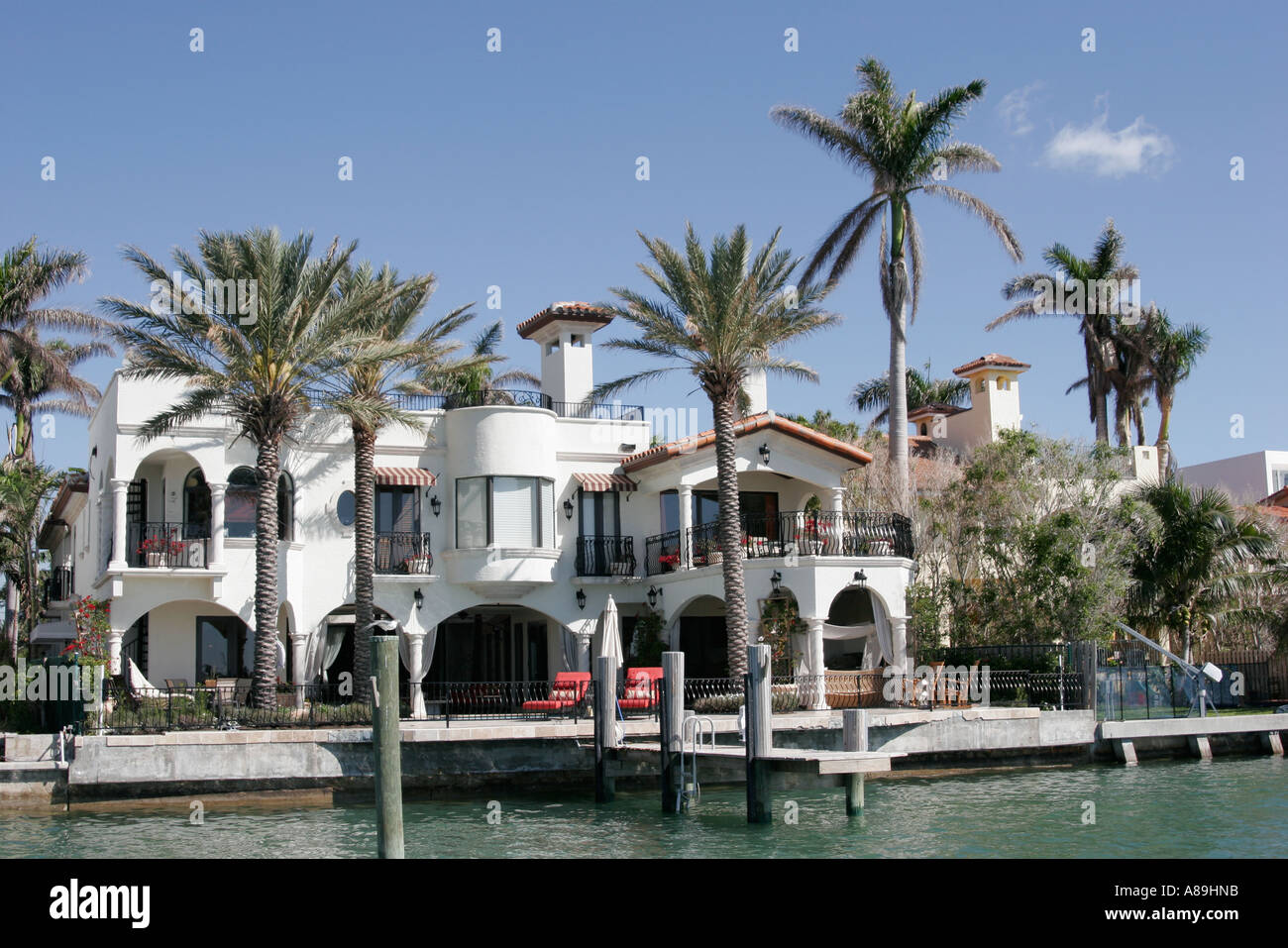 Miami Florida,Biscayne Bay water,San Marcos Island,waterfront mansion