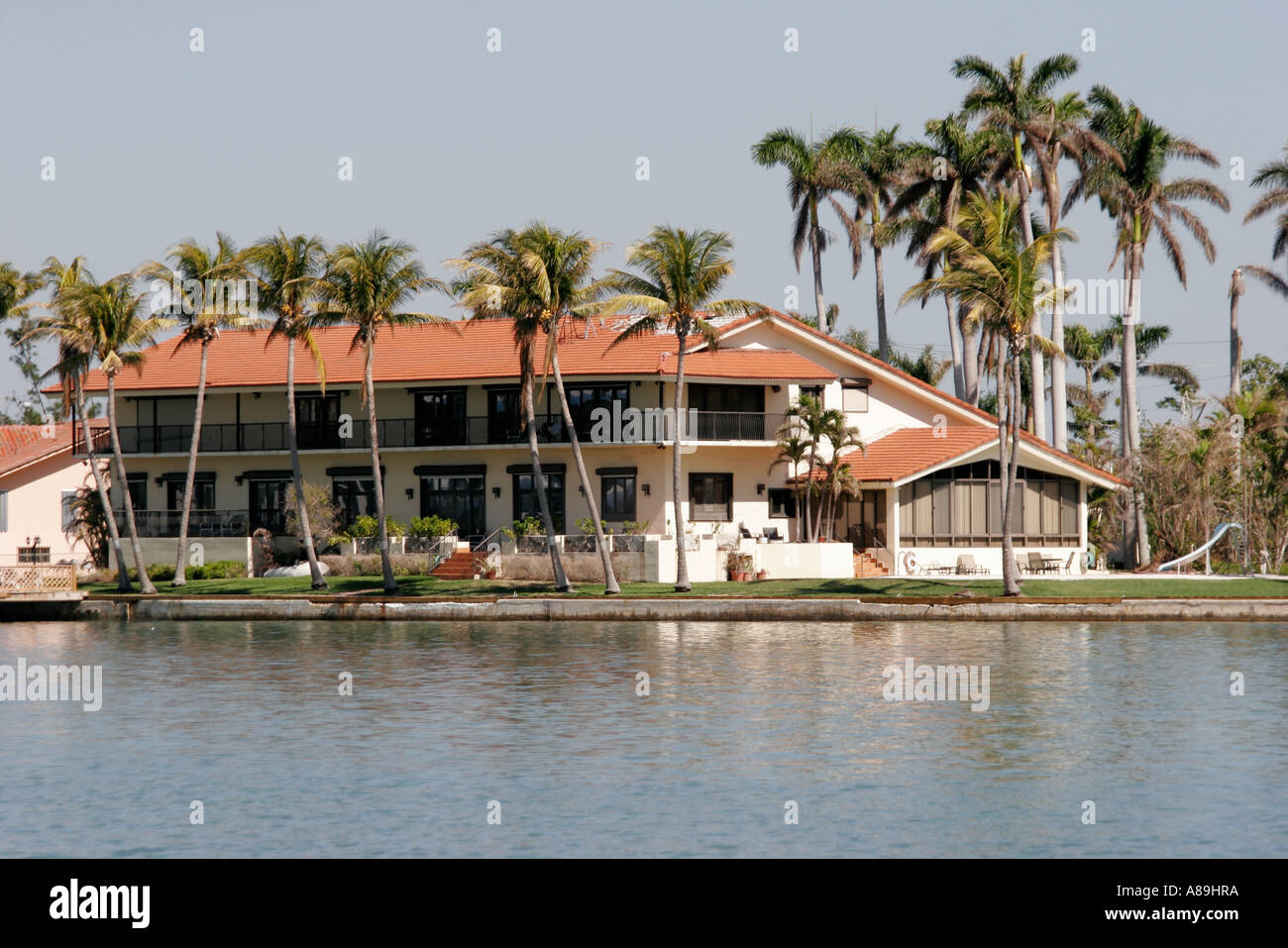Miami Florida,Biscayne Bay water,San Marcos Island,waterfront mansion