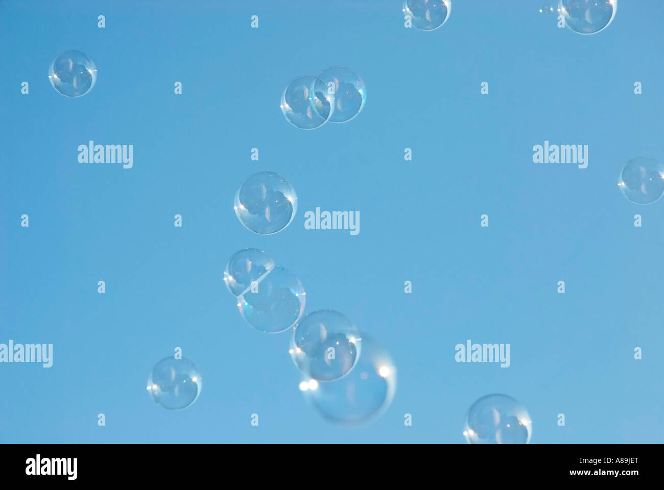 Soap bubbles are floating Stock Photo