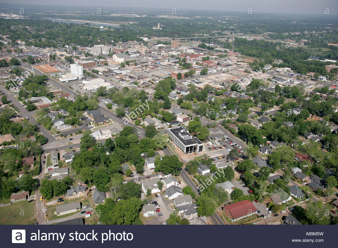 Tuscaloosa Alabama downtown aerial Black Warrior River Stock Photo ...