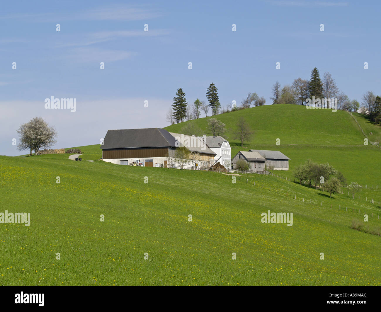farm on the hill Stock Photo - Alamy