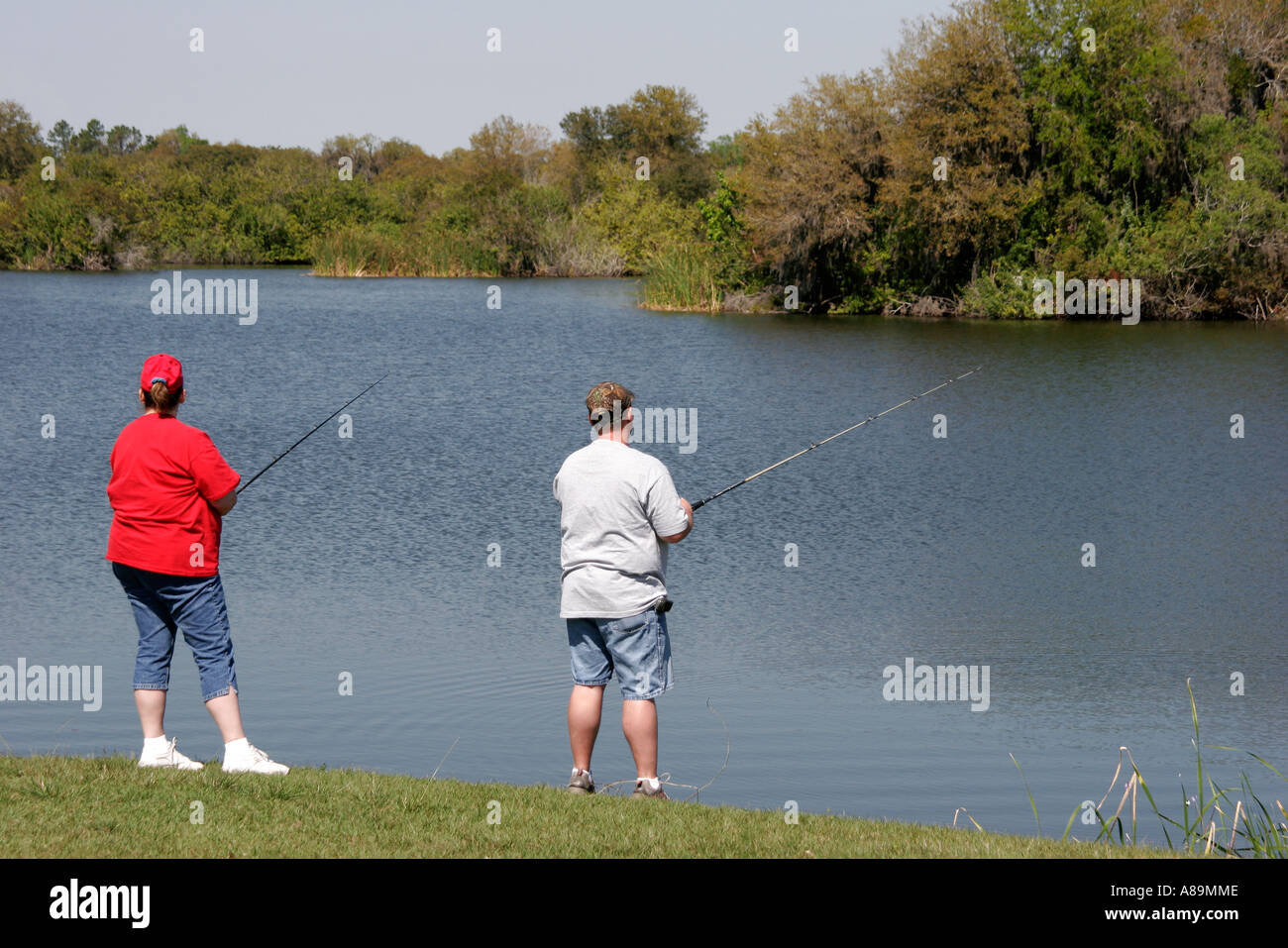 Lakeland Florida,Saddle Creek Park,couple,adult,adults,fishing,visitors