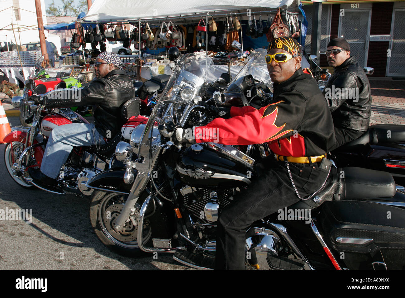 Black Harley Davidson Riders High Resolution Stock Photography and