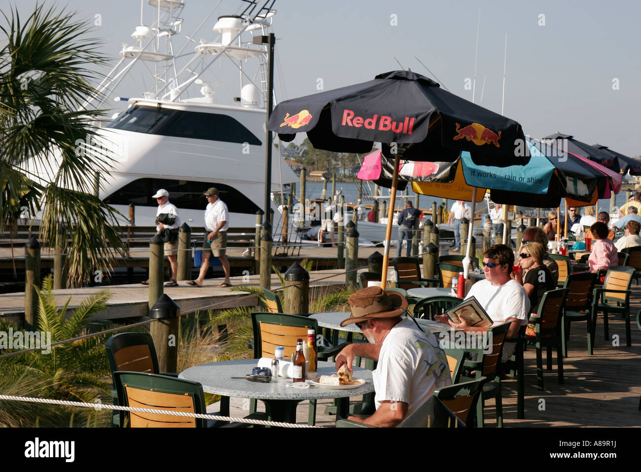 Alabama orange beach zekes landing restaurant dining hires stock