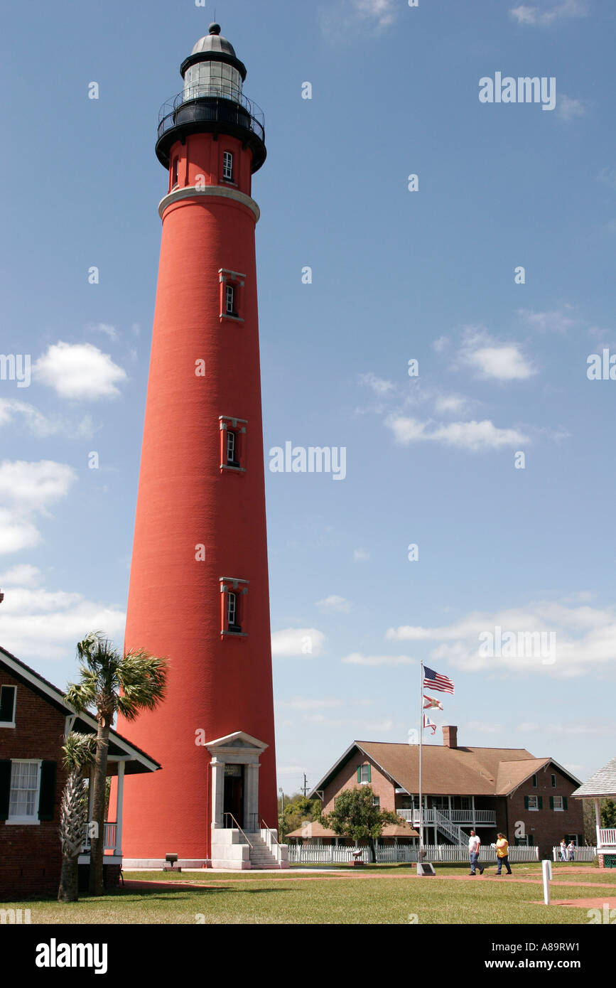 Daytona Beach Florida,Ponce de Leon Inlet water Lighthouse Museum,history,constructed,built 1887,US second tallest,visitors travel traveling tour tour Stock Photo