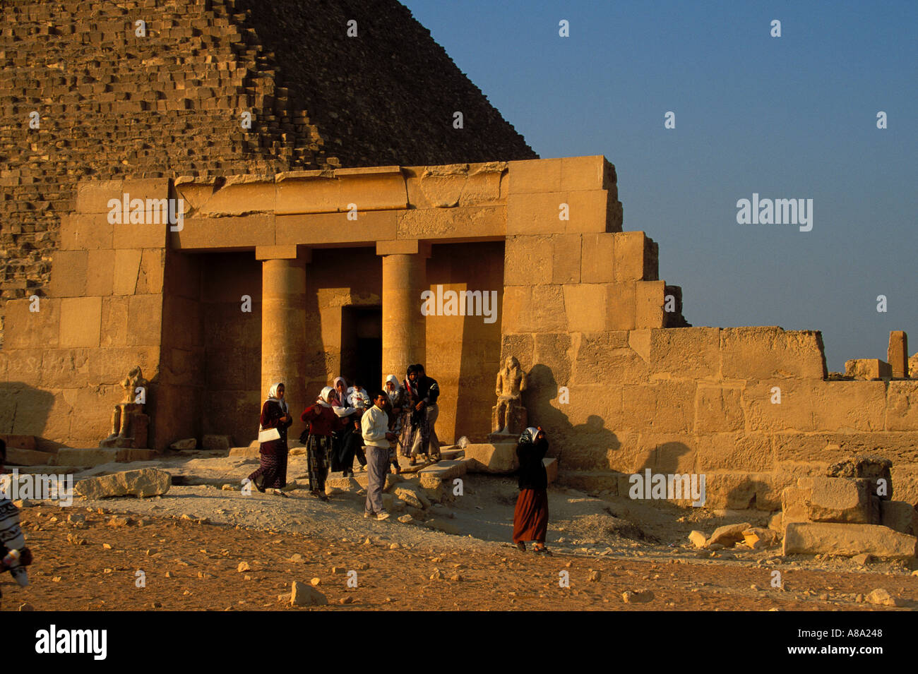 People Climbing on Great Pyramid Pyramids Complex Giza Plateau EGYPT
