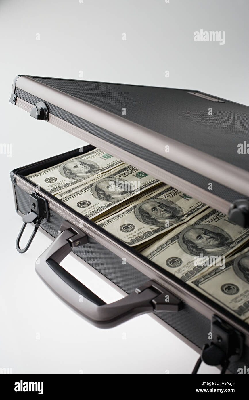 Briefcase full american dollars money hires stock photography and