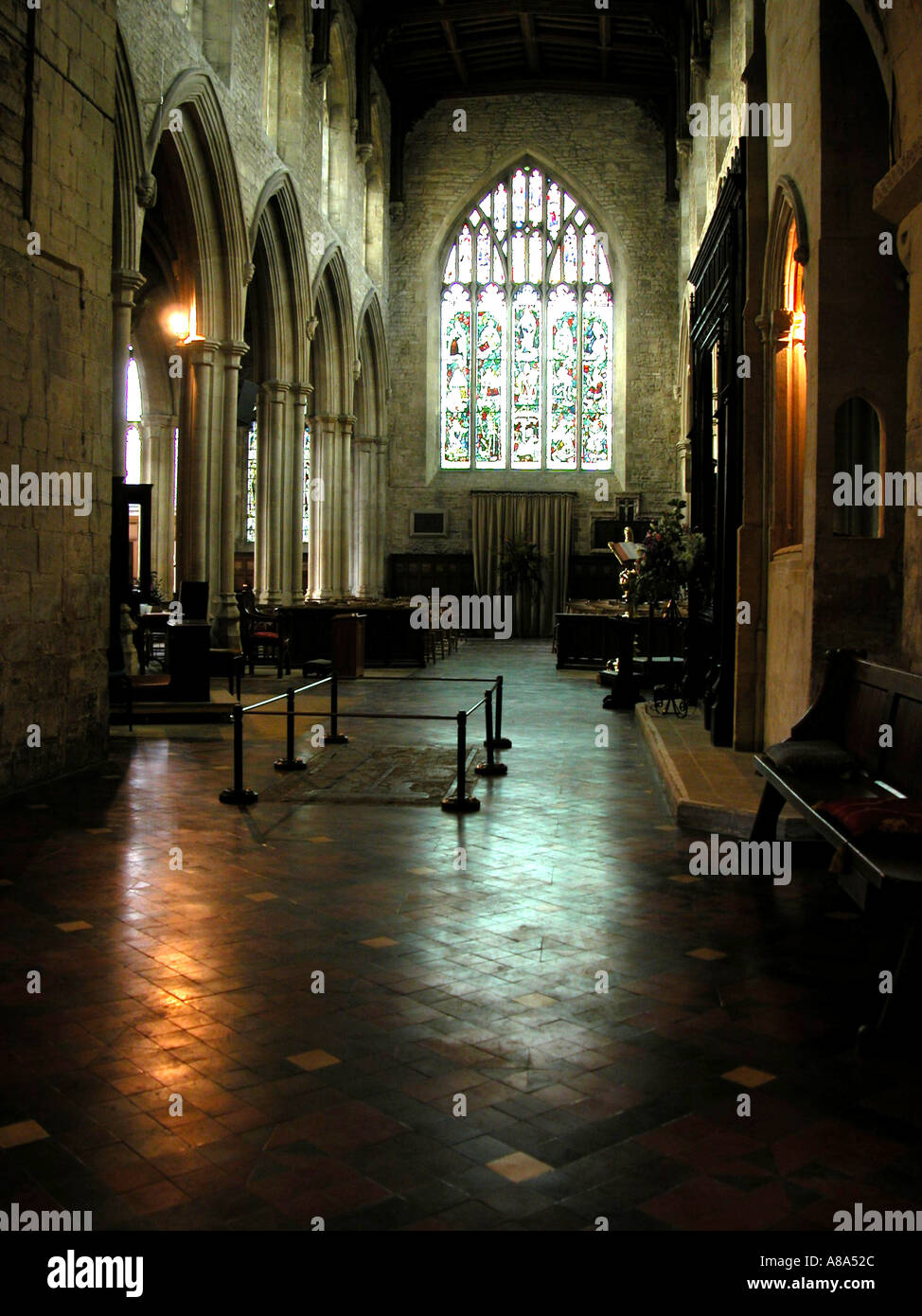 Burford church interior UK Stock Photo