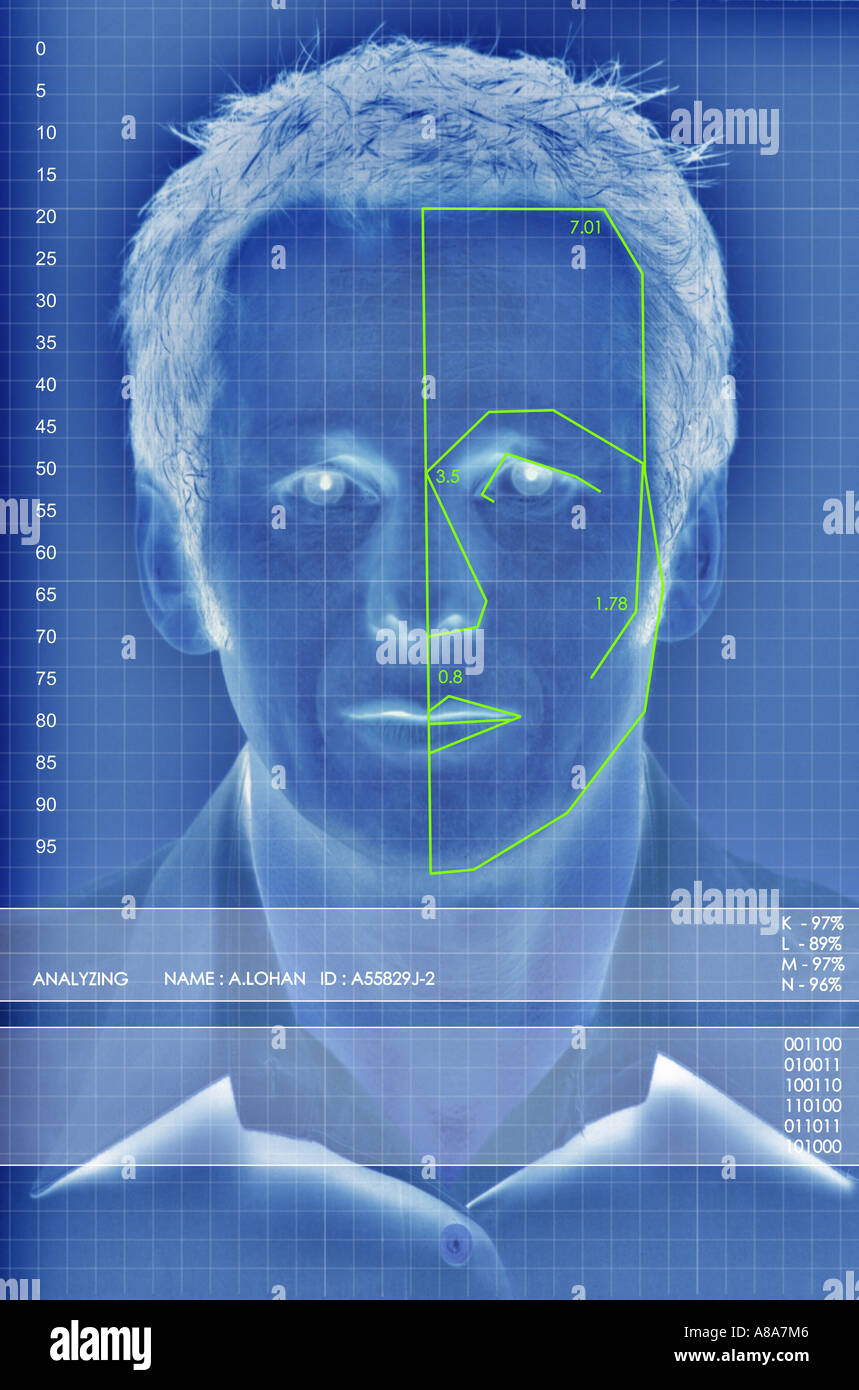 Face recognition system Stock Photo