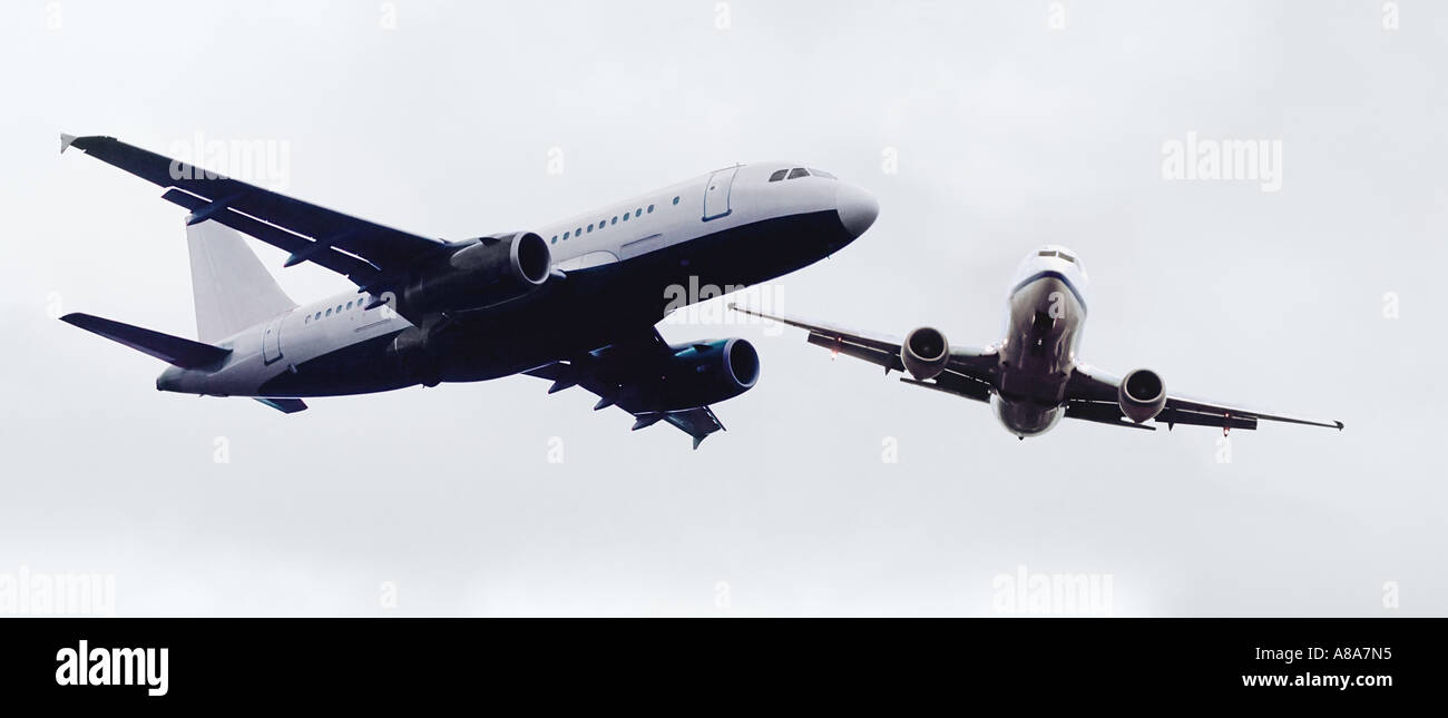 Aeroplanes in the air Stock Photo