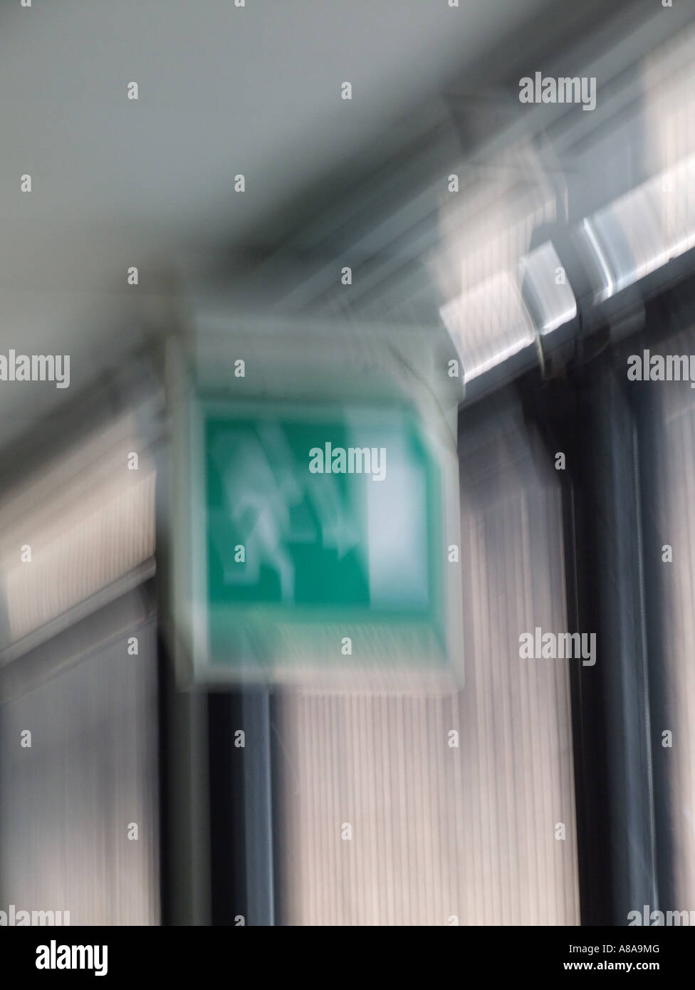 emergency exit sign in dark room Stock Photo Alamy