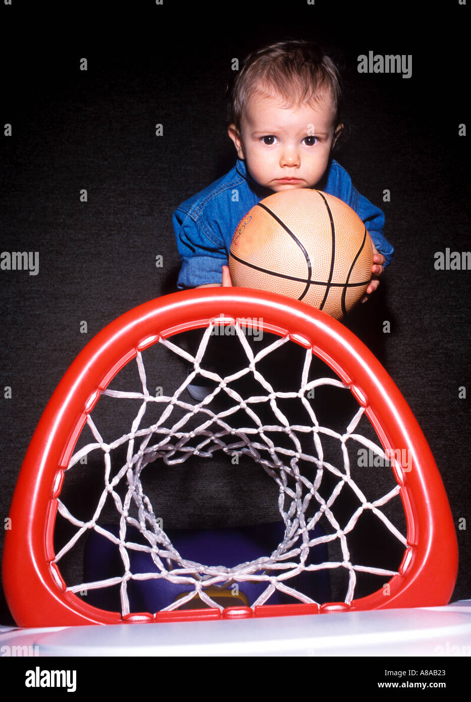 Tot Playing Basketball Stock Photo