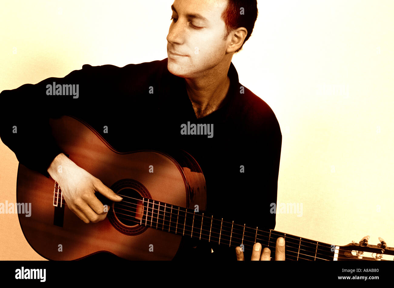 Guitarist with a Classicalnylon string Guitar Stock Photo Alamy
