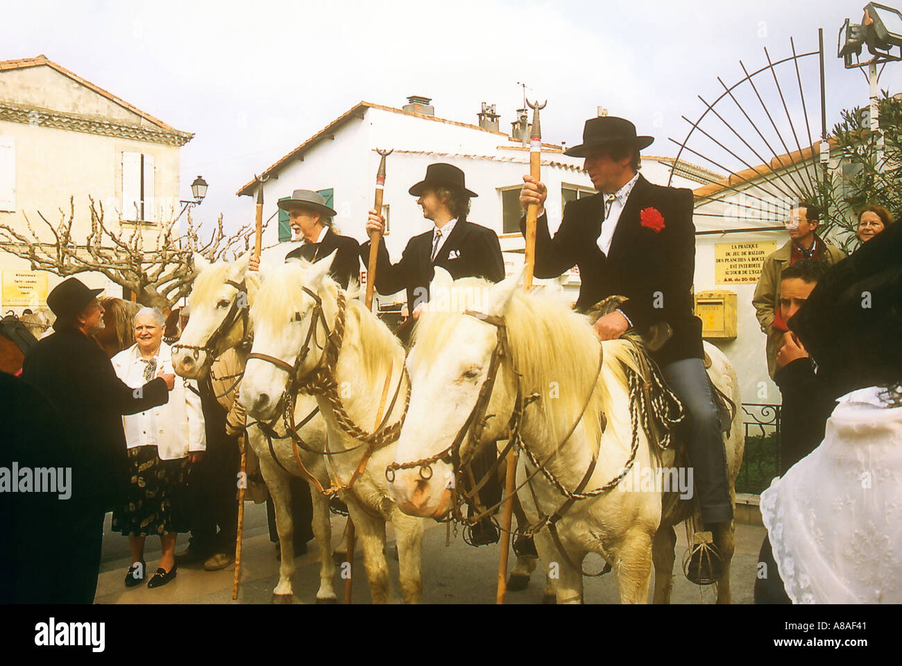 white horse pikes riders and costume traditional wedding ceremony at