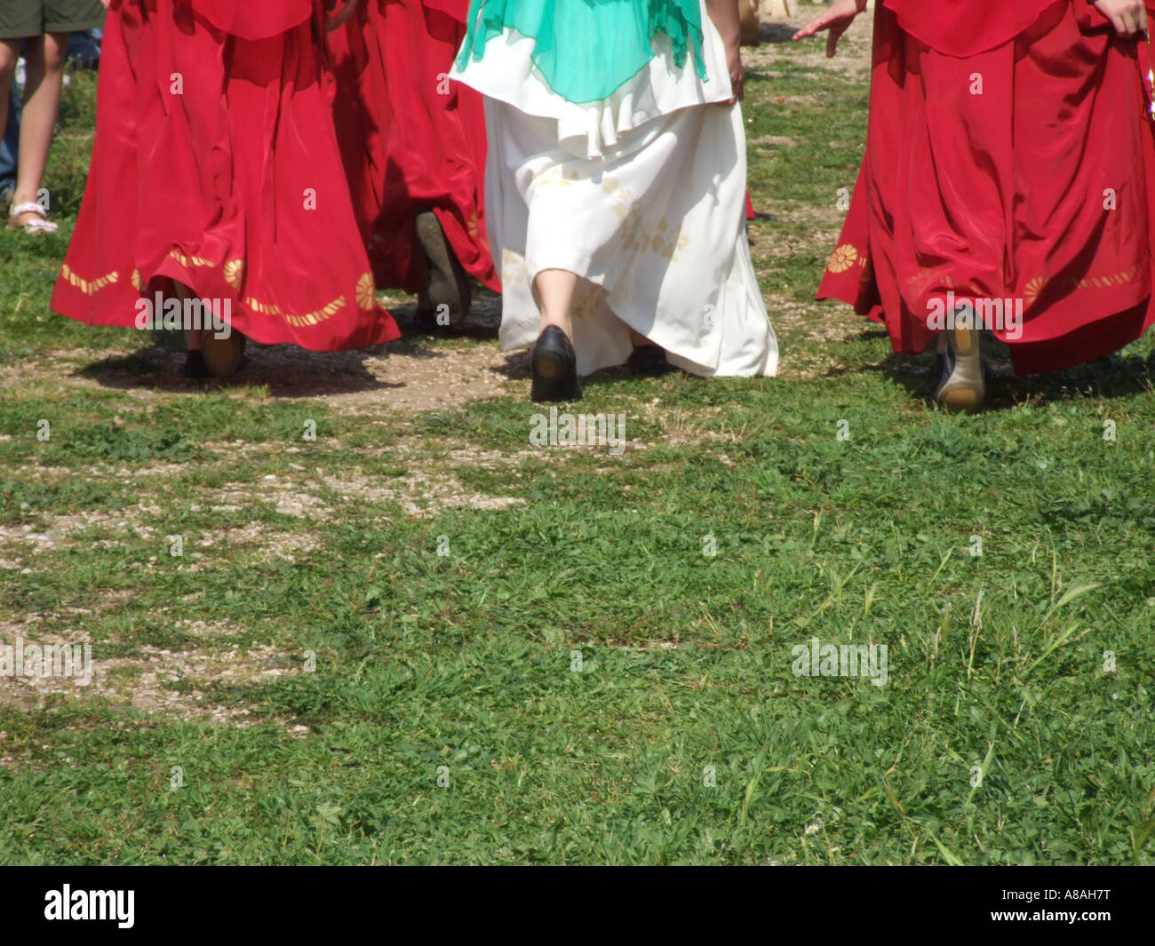 Roman women in a procession celebrating the birth of Rome italy 2007 ...