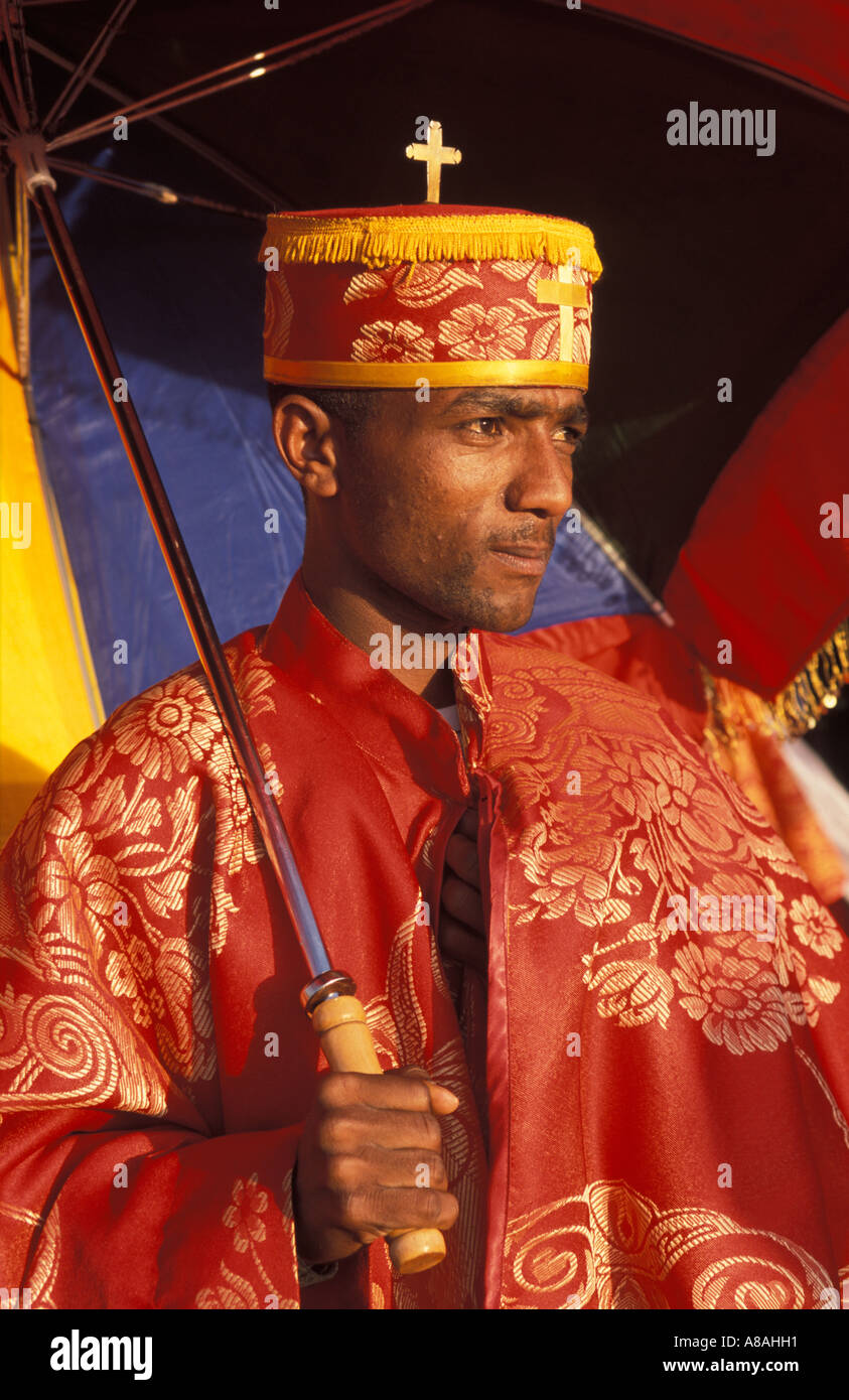 Young deacon, Meskel ceremony, Addis Ababa, Ethiopia Stock Photo - Alamy