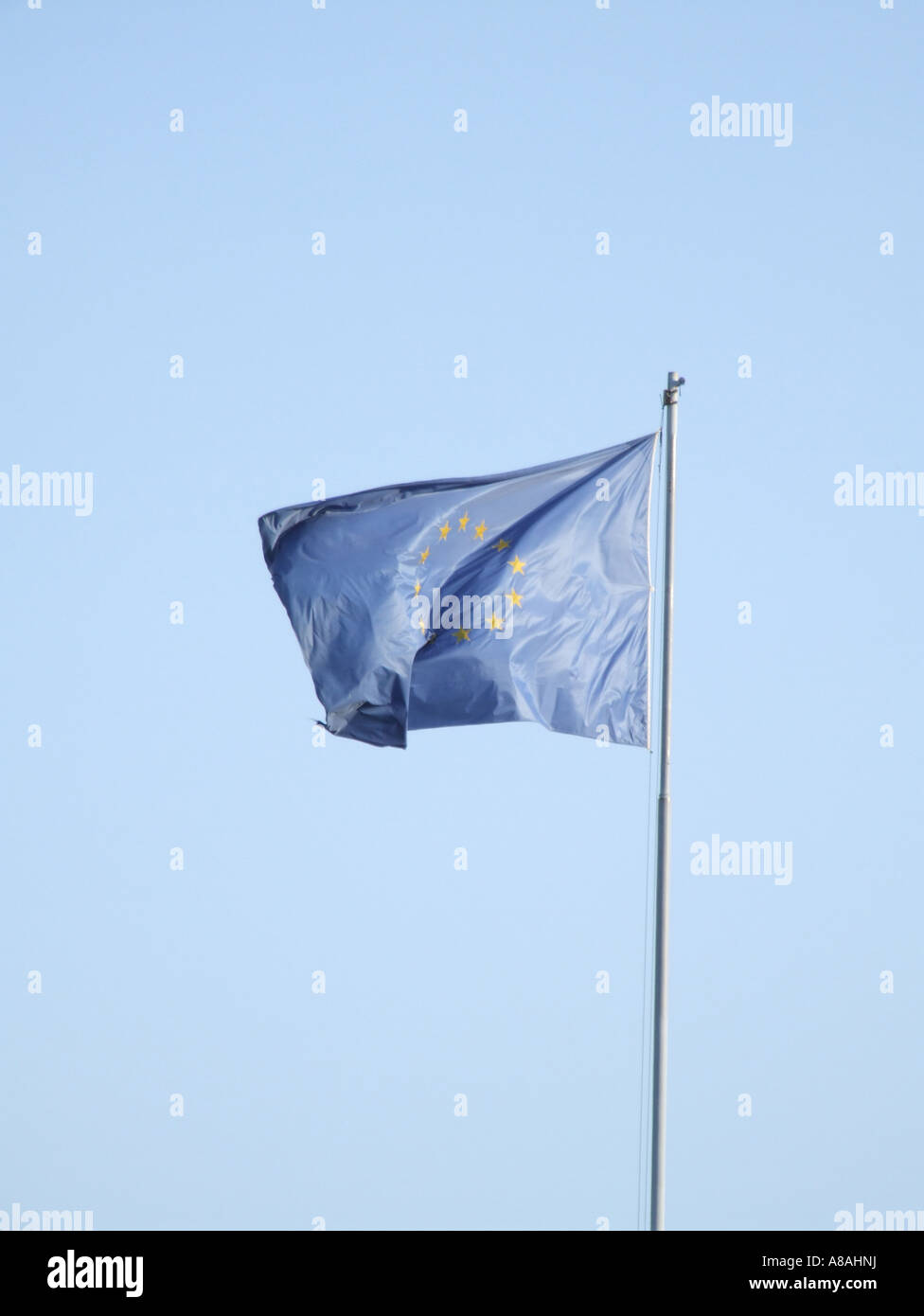 european union flag flying in the wind Stock Photo - Alamy