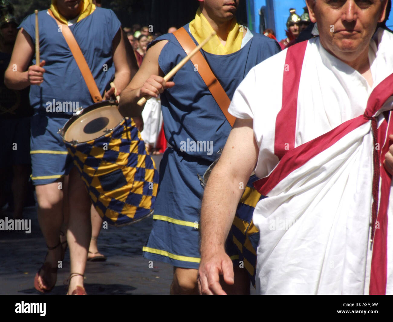 Roman band in a procession celebrating the birth of Rome italy 2007 Stock Photo