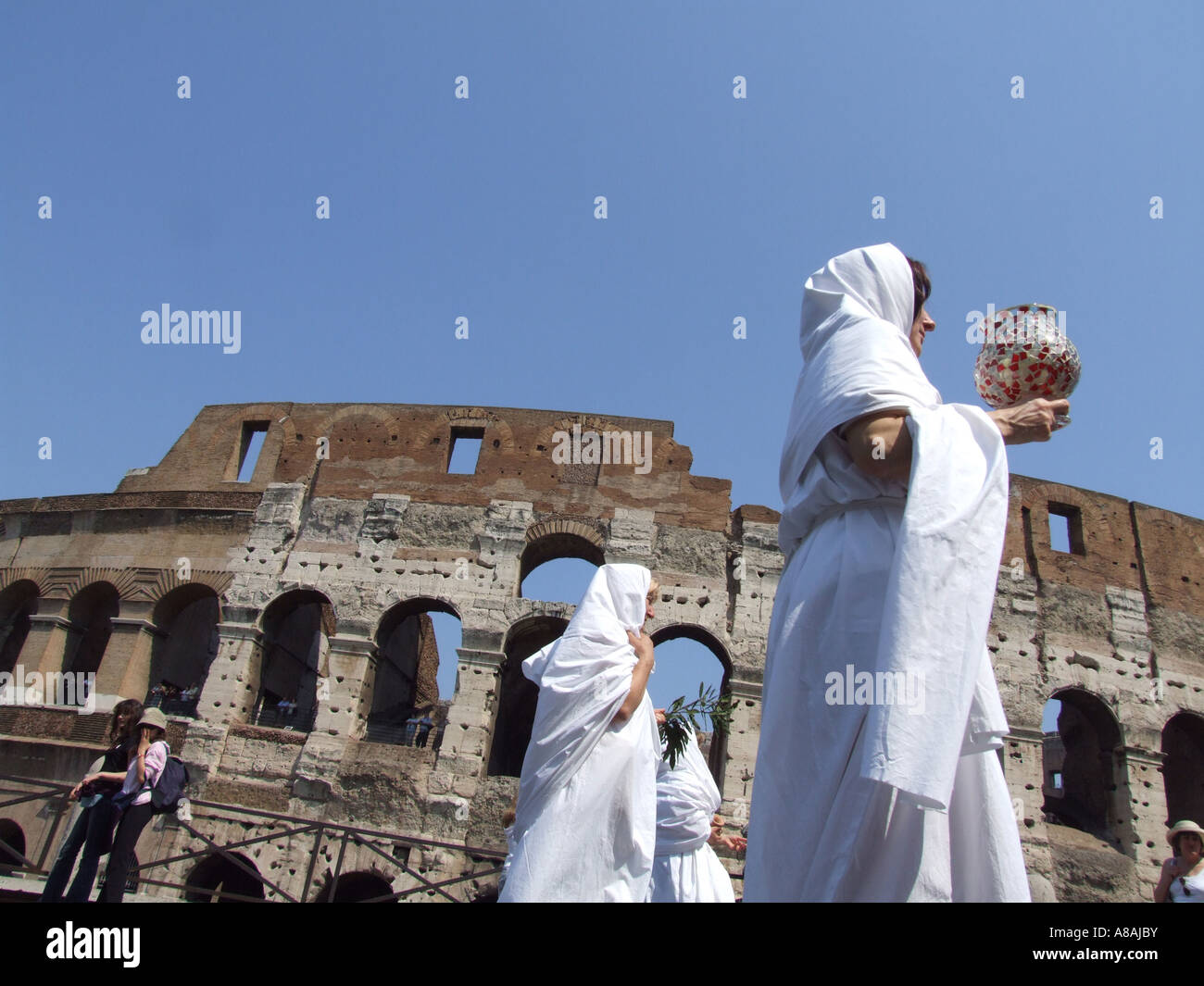 Procession Ancient Rome Roman vestal virgins in a procession celebrating the birth of Rome ...