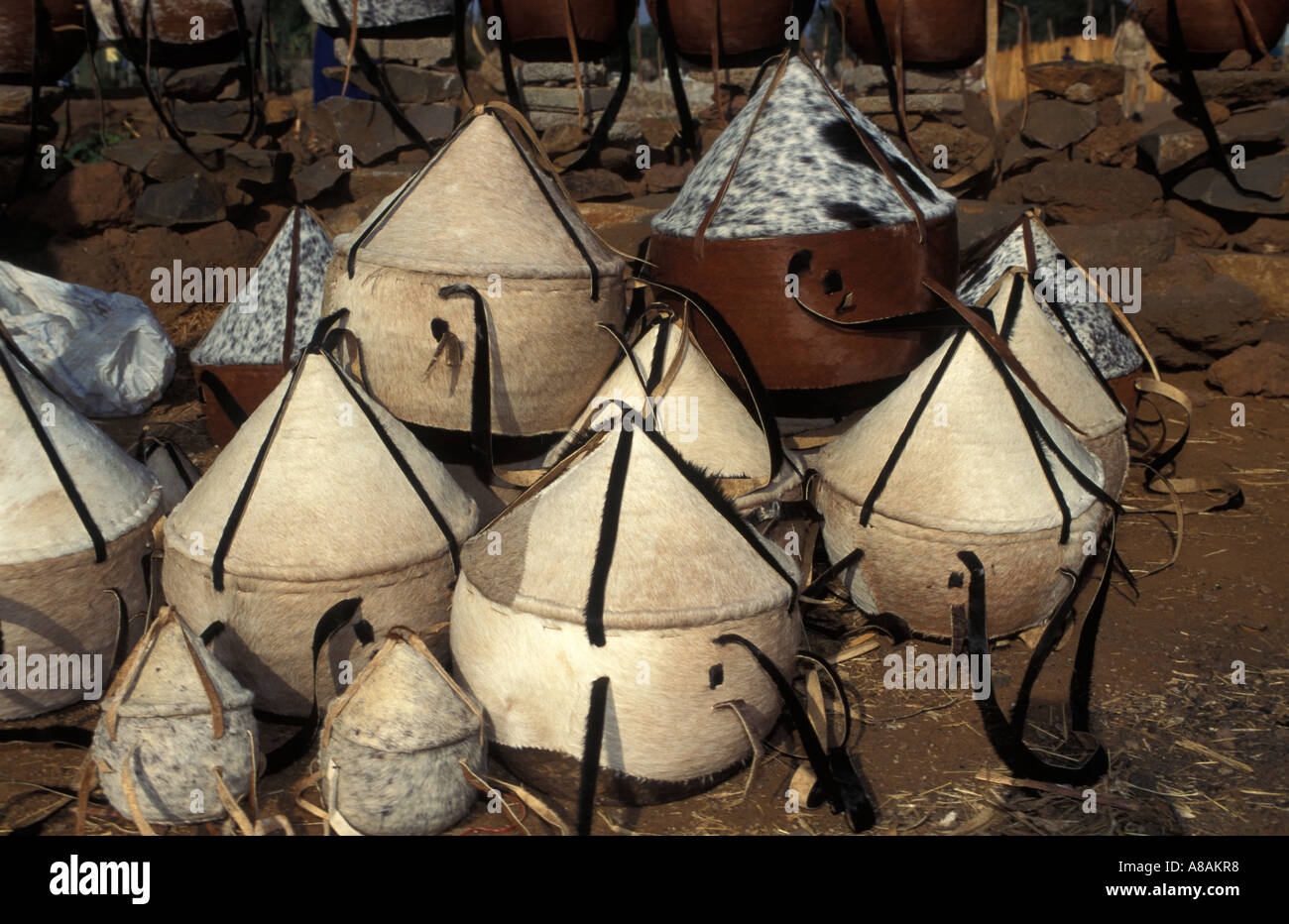 goat skin injera baskets used by herdsmen as picnic baskets for sale in