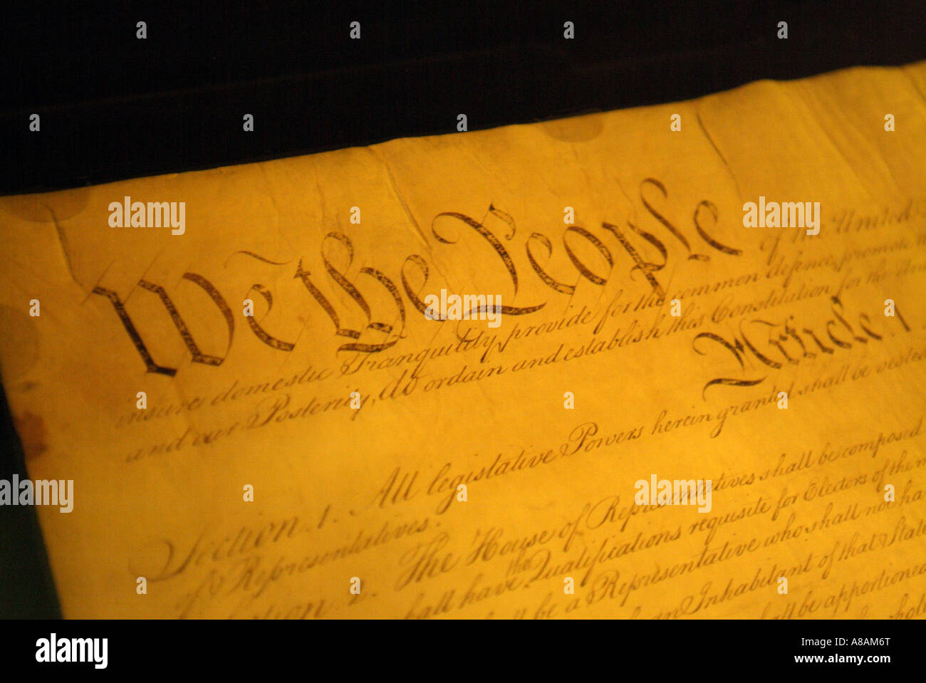 USA Washington DC The National Archives Rotunda Constitution document Stock Photo