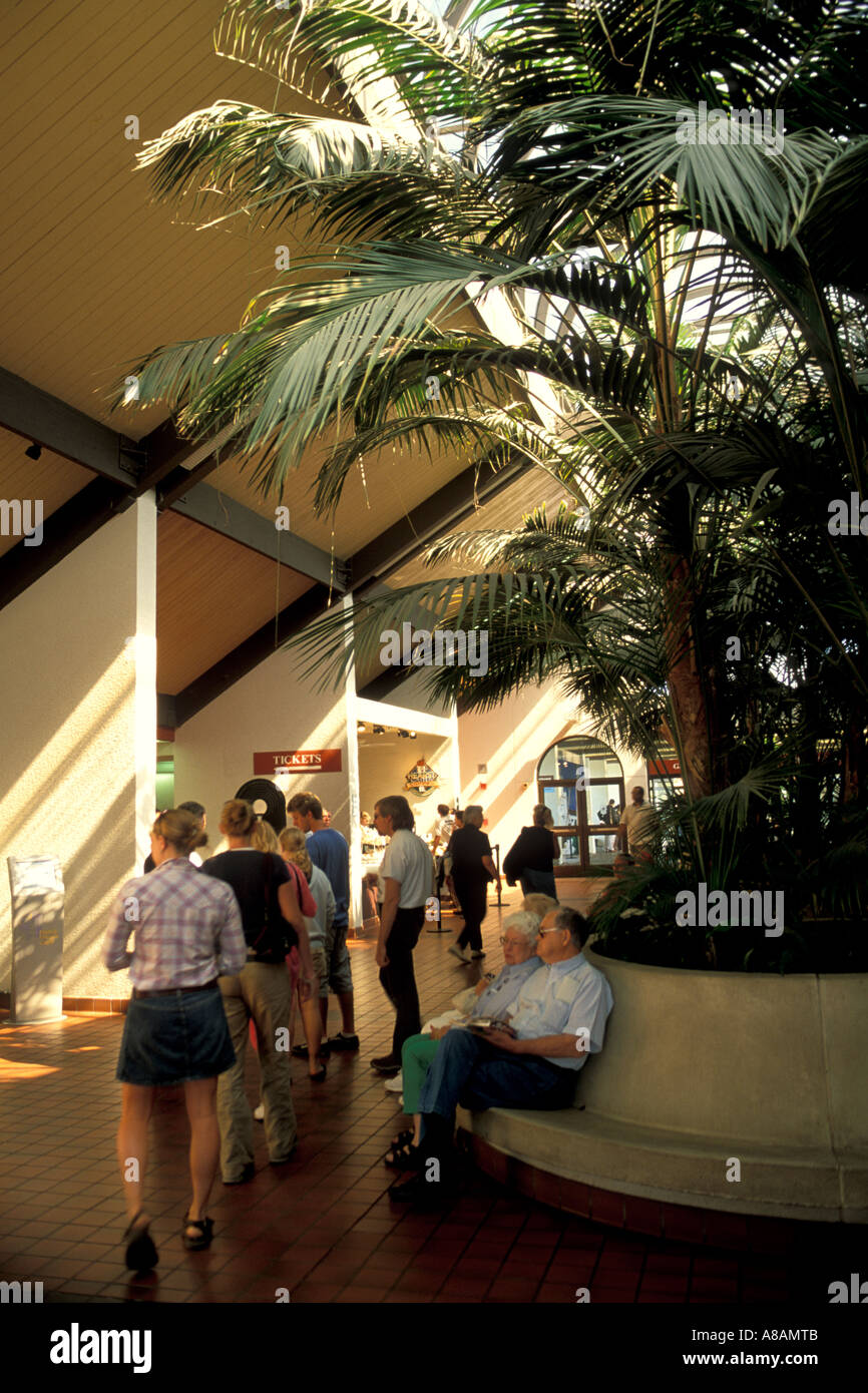 Tourists at the Visitor Center at Hearst Castle San Simeon State