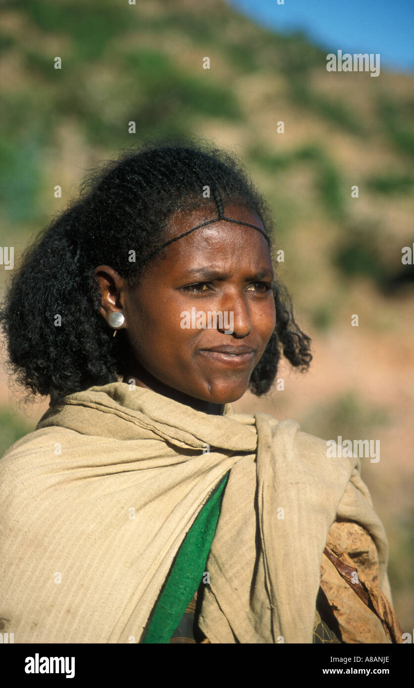 Tigray Woman With A Traditional Hairstyle Eastern Tigray Ethiopia Stock Photo Alamy