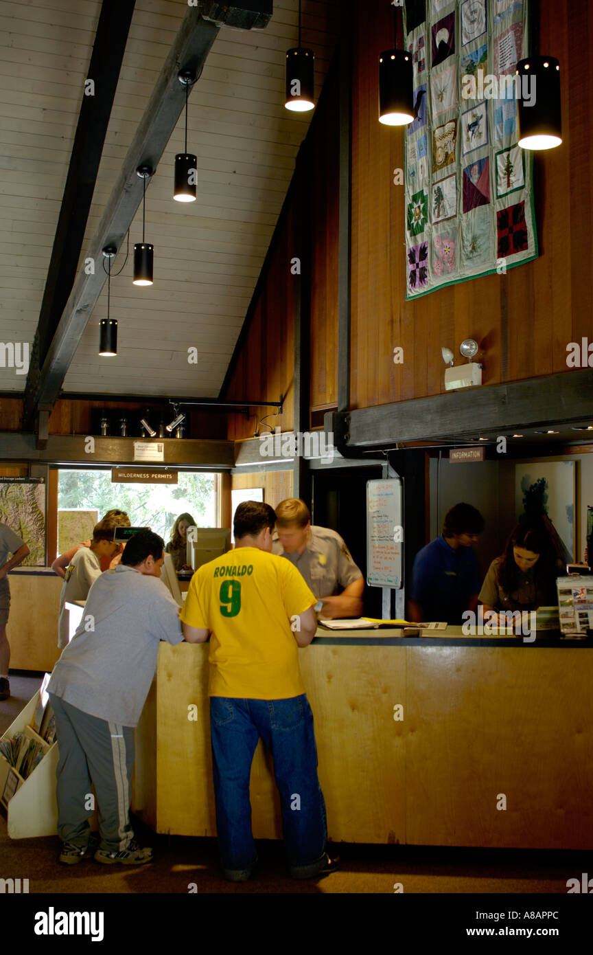 Tourist talk with Ranger at Lodgepole Visitor Center Sequoia National