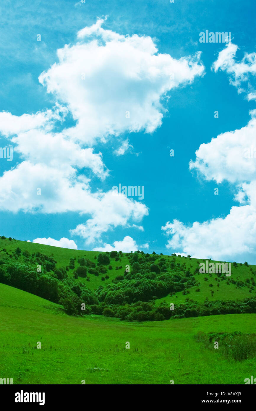 Green hills vivid blue skies hi-res stock photography and images - Alamy