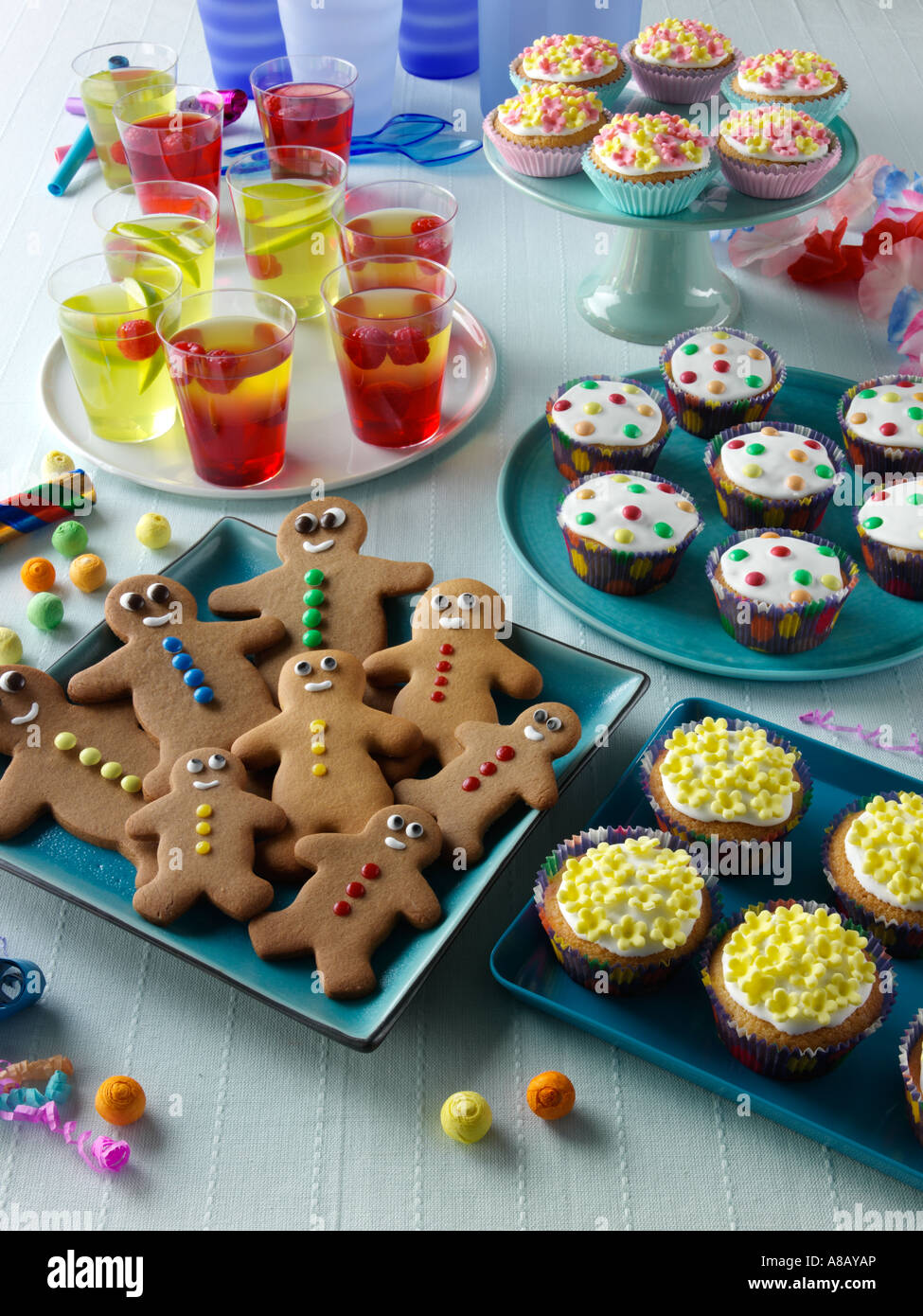 Kids party food spread editorial food Stock Photo Alamy