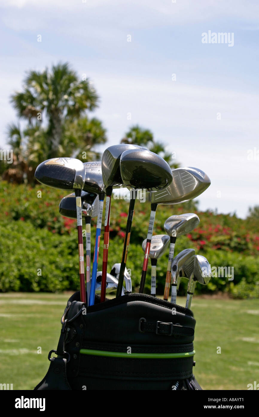 Golf clubs in the bag. Florida Stock Photo Alamy