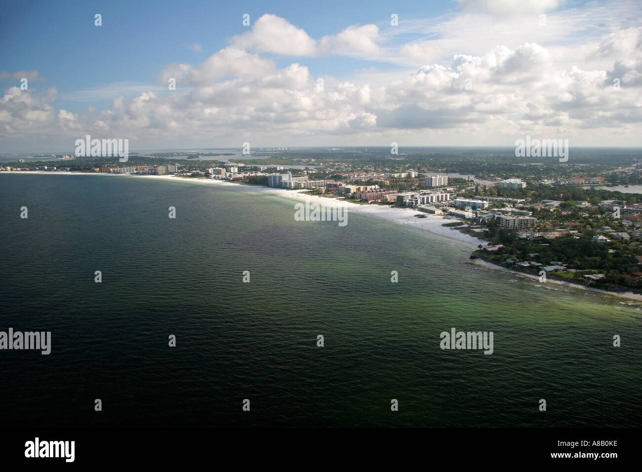 Aerial view of Siesta Key, Sarasota beach, Palm Island, Crescent Beach