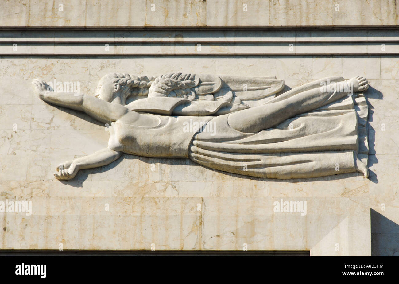 Detail from facade of the post office Via Roma Palermo Sicily Italy