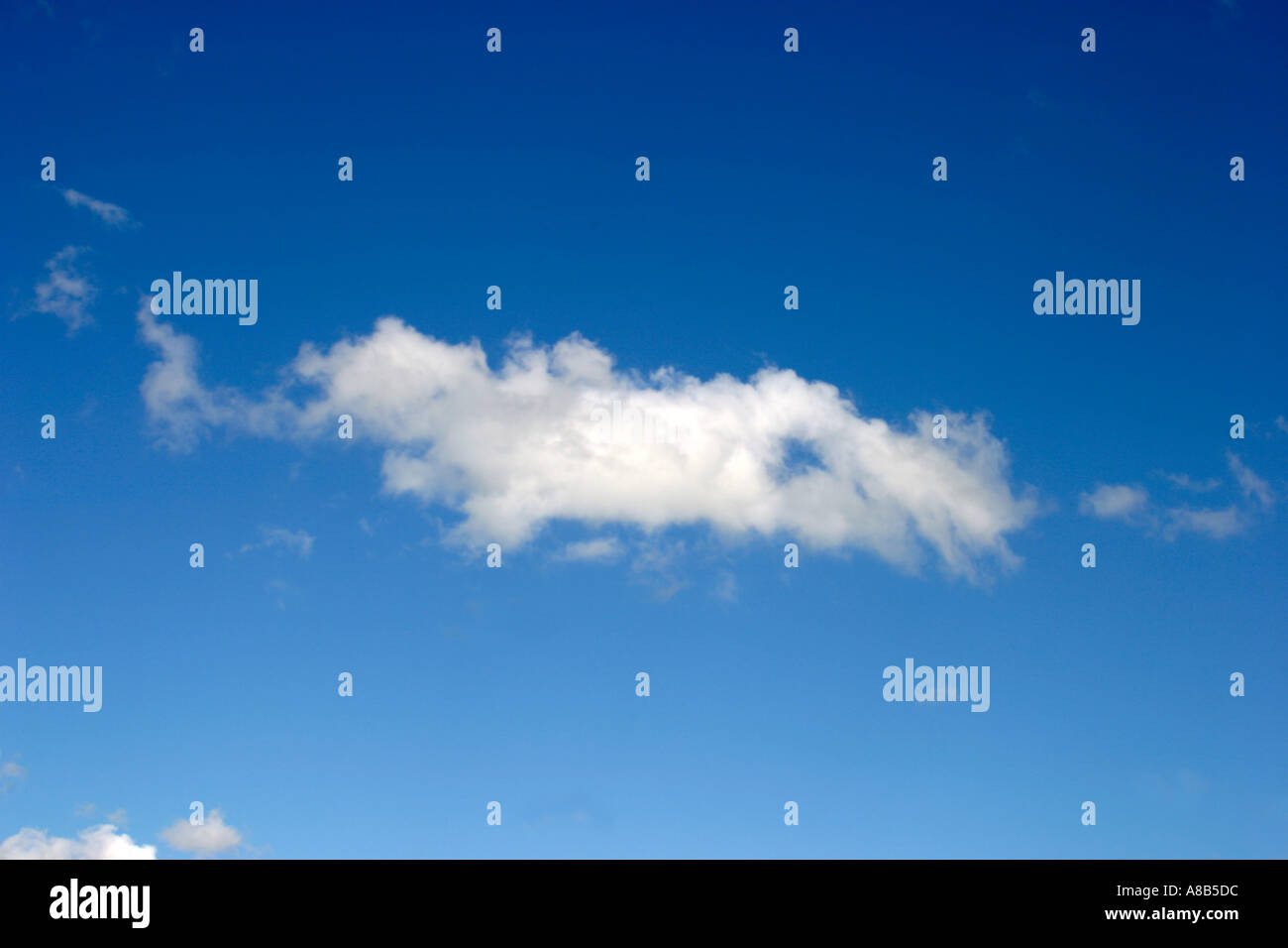 BLUE SKY SCAPE WITH WHITE CLOUDS Stock Photo