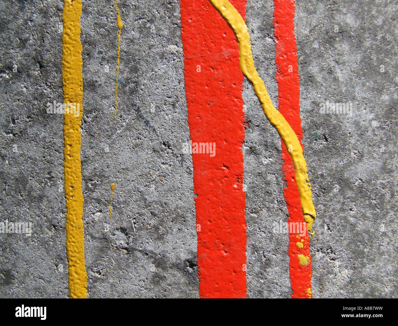 red and yellow paint on wall Stock Photo - Alamy
