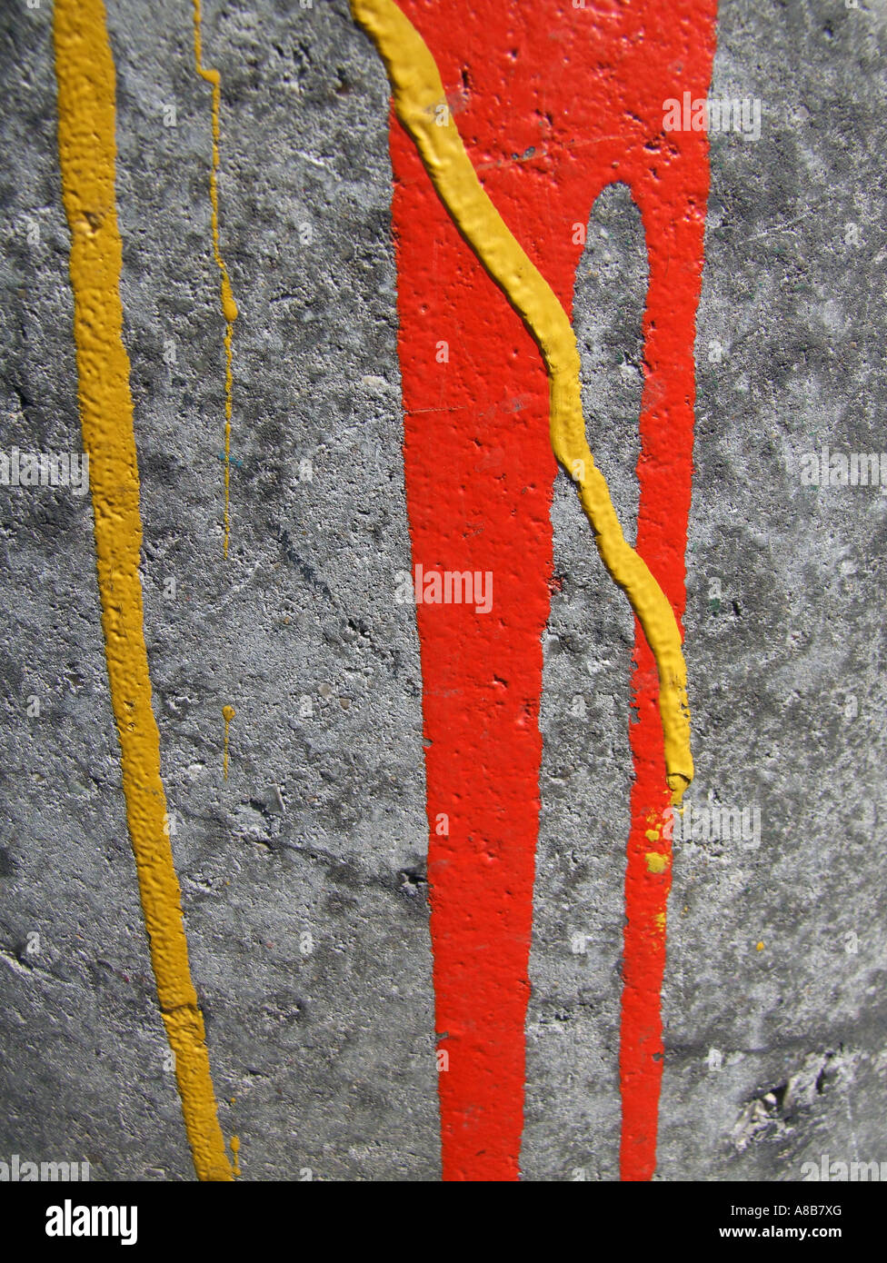 red and yellow paint on wall Stock Photo - Alamy