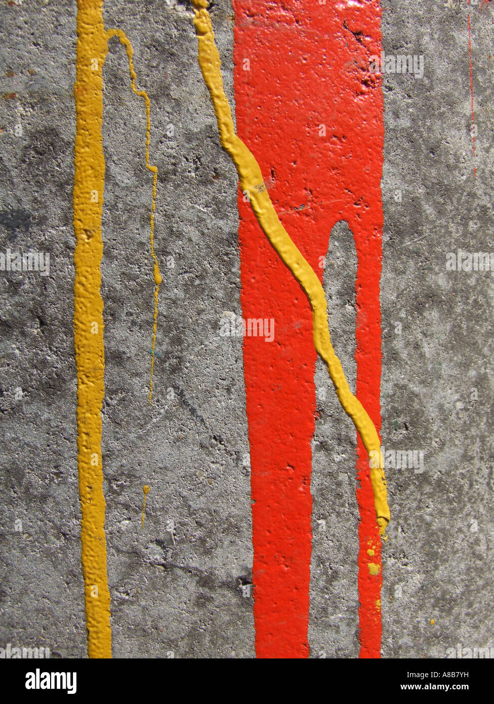 red and yellow paint on wall Stock Photo - Alamy