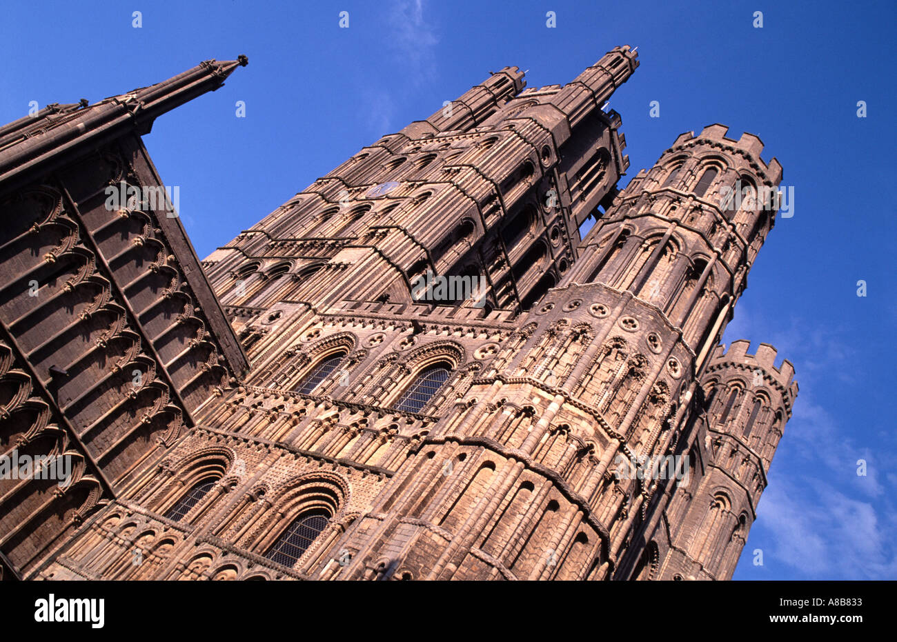 View of the West Tower Ely Cathedral Cambridgeshire England Stock Photo ...