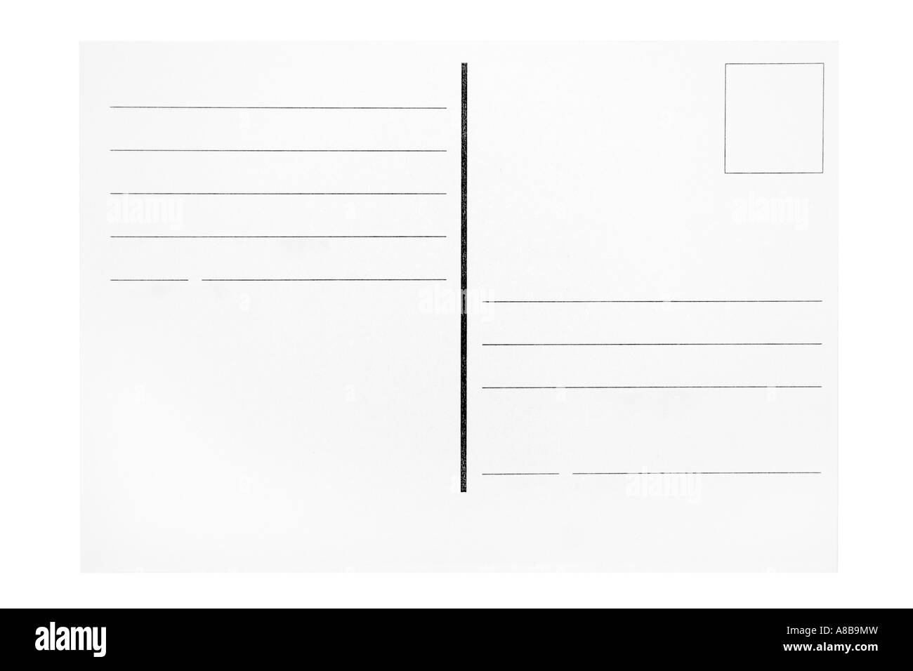 Customizable blank postcard isolated on a white background  Stock Photo