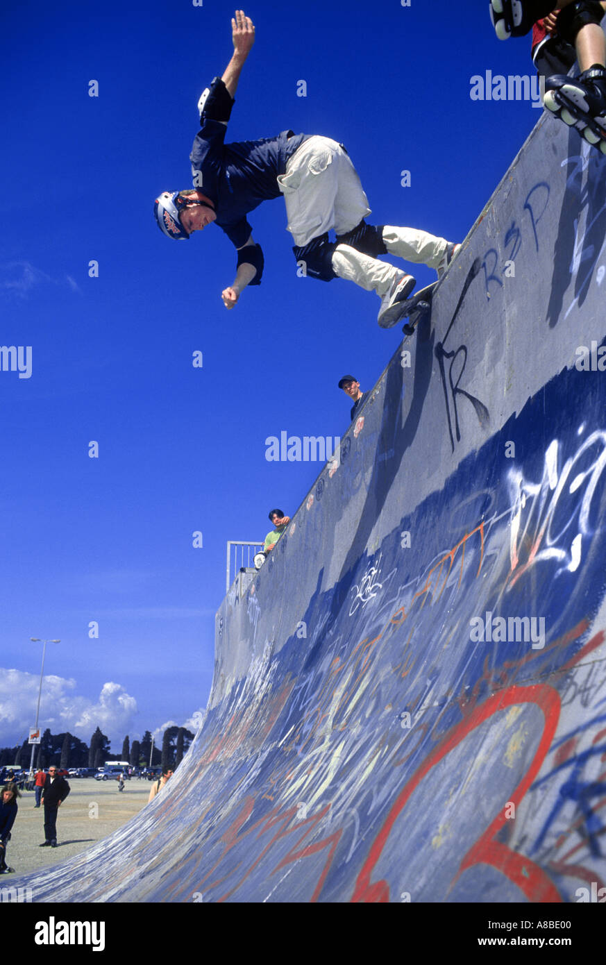 half pipe skateboarding Stock Photo