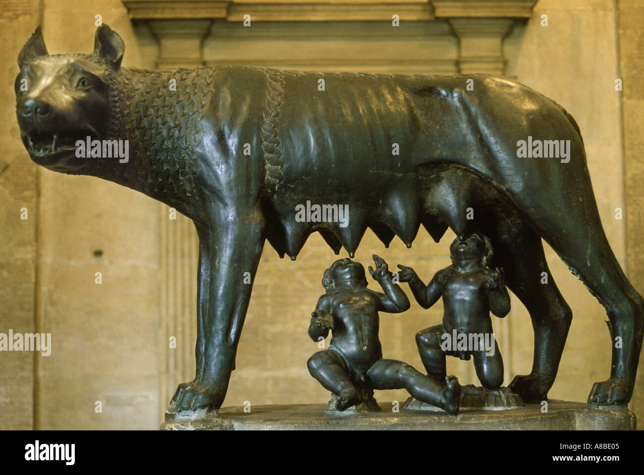 Remus and Romulus sculpture Capitoline museum Rome Italy Stock Photo