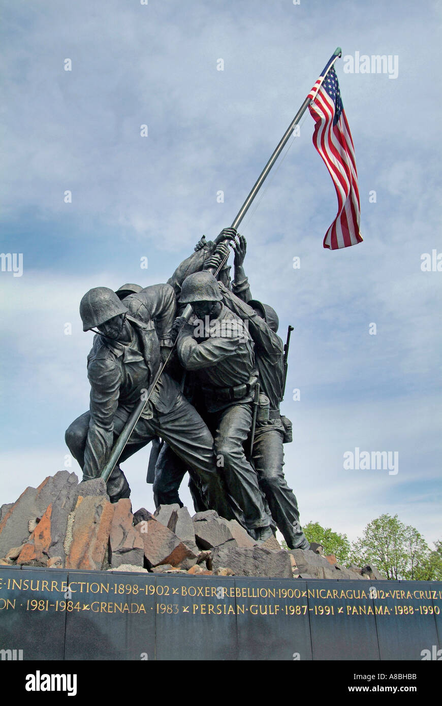 The Marine Corps Statue of Raising the Flag at Iwo Jima during World
