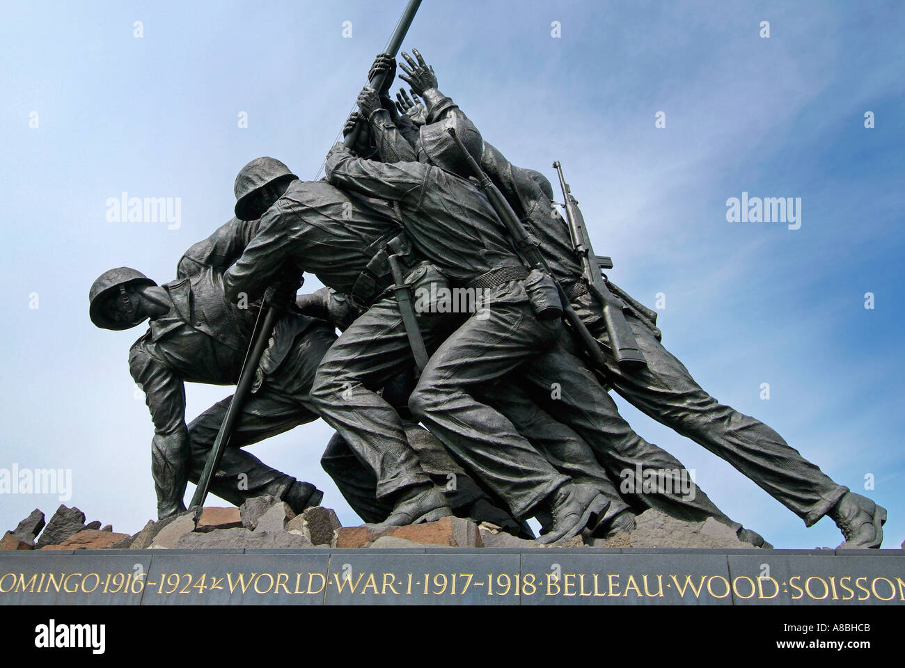 The Marine Corps Statue of Raising the Flag at Iwo Jima during World
