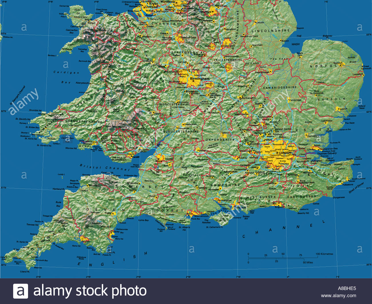 Map Maps Europe United Kingdom England Wales Stock Photo 3933668