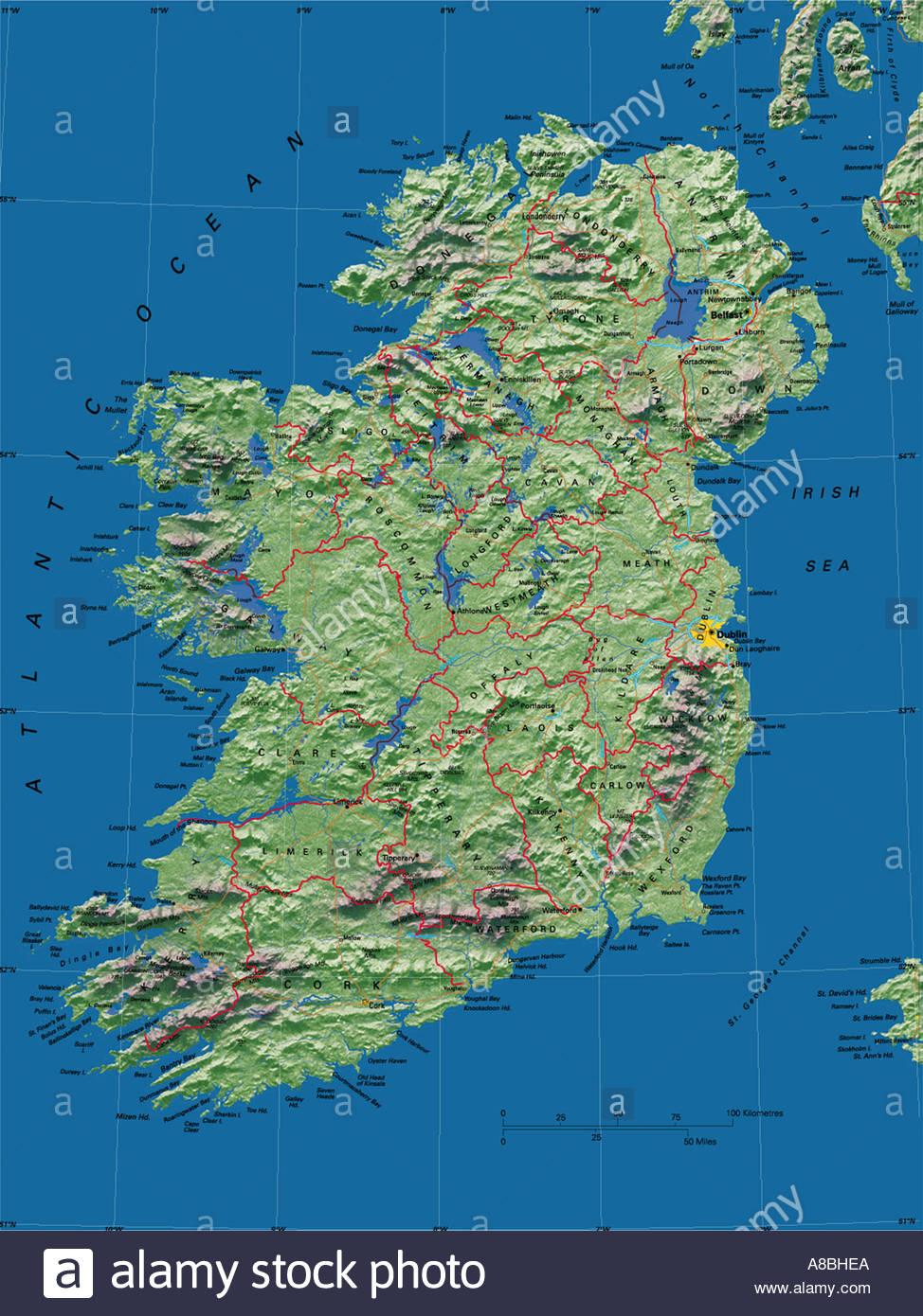 Map Maps Europe Ireland A8BHEA 
